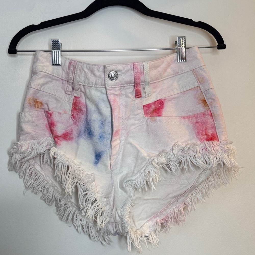 Isabel Marant White Painted Eneida Shorts